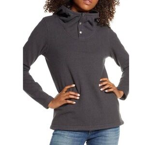 North Face Knit Stitch Fleece Pullover Sweatshirt Charcoal Gray XS